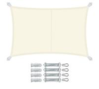 VOUNOT® Vela Ombreggiante Impermeabile Rettangolare 3x4m, Tenda da Sole per Esterno in Polyester con Kit di Fissaggio, Protezione UV 95%, Vele Ombreggianti per Giardino, Balcone, Terrazza, Beige