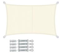 VOUNOT® Vela Ombreggiante Impermeabile Rettangolare 3x5m, Tenda da Sole per Esterno in Polyester con Kit di Fissaggio, Protezione UV 95%, Vele Ombreggianti per Giardino, Balcone, Terrazza, Beige