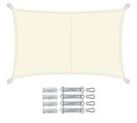 VOUNOT® Vela Ombreggiante Impermeabile Rettangolare 3x5m, Tenda da Sole per Esterno in Polyester con Kit di Fissaggio, Protezione UV 95%, Vele Ombreggianti per Giardino, Balcone, Terrazza, Beige