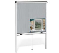 VOUNOT® Zanzariera a Rullo Riducibile per Finestra in Alluminio, Zanzariera Scorrevole Verticale con Rete in Fibra di Vetro, Tagliabile e Facile da Installare, 130 x 160 cm, Bianco