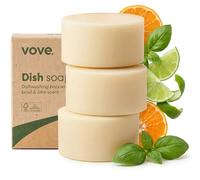 Vove | Eco Dish Bundle | Spazzola per piatti in bambù e 30 compresse per lavastoviglie | con 3 testine di ricambio | Bundle per la pulizia ecologica | Fibra naturale | Senza plastica | Spazzola