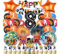VOVhpbidy 37 Pezzi Kit Compleanno Dragnball 8 Anni Ragazzi, Kit Palloncini Compleanno Dragnball, Decorazioni Palloncini per Festa di Bambini