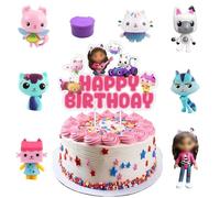 VOVhpbidy 9 Pezzi Mini Figurines Gabys per Ragazza, Non Commestibili, Decorazioni Torta Compleanno Gabys, 3D Mini Figures Cake Toppers per Festa di Compleanno Bambini