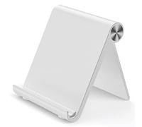 VOVIGGOL - Supporto per cellulare regolabile per scrivania, supporto per telefono cellulare, supporto pieghevole per telefono cellulare per iPhone iPad Tablet da 4 a 7,9 pollici (bianco)