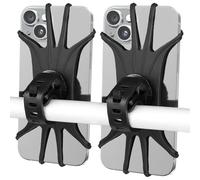VOVIGGOL Supporto Telefono Bicicletta 2Pezzi, 360° Universale Telefono Motociclo Rotabile Silicone Manubrio Supporto Cellulare per iPhone 16/15/14/13, Samsung Smartphone
