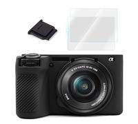 VOVMOEYA A6700 - Custodia protettiva in silicone per Sony Alpha 6700, con pellicola proteggi schermo LCD per Sony A6700, confezione da 2 pezzi