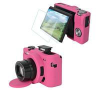 VOVMOEYA Custodia per fotocamera Canon Powershot G7 X Mark III con 2 pellicole protettive per lo schermo, custodia in silicone morbida protettiva leggera per obiettivo rimovibile, Barbie rosa