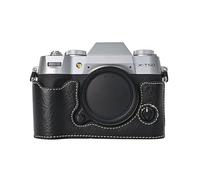 VOVMOEYA Custodia per fotocamera digitale FujiFilm X-T50 Mirrorless, Fuji XT50, mezza custodia con interno in morbida microfibra, funzione bene con foro filettato da 1/4"-20, retro in pelle PU Litchi