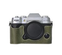 VOVMOEYA Custodia per fotocamera digitale FujiFilm X-T50 Mirrorless, Fuji XT50 mezza custodia con interno in morbida microfibra, funzione bene con foro filettato da 1/4"-20, retro in pelle PU litchi