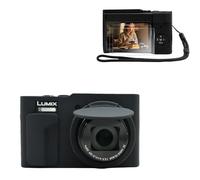 VOVMOEYA Custodia per fotocamera Lumix TZ99, custodia in silicone per fotocamera TZ99, con pellicola protettiva ultra sottile da 0,25 mm per Panasonic Lumix TZ99, con cinturino da polso