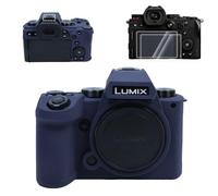 VOVMOEYA Custodia per Panasonic LUMIX DC-S5II/S5IIX con 2 pellicole protettive per lo schermo e 1 copertura per flash in silicone, Lumix S5II, custodia per fotocamera, custodia, accessori, morbida