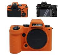 VOVMOEYA Custodia per Panasonic LUMIX DC-S5II/S5IIX con 2 pellicole protettive per lo schermo e 1 copertura per flash in silicone, Lumix S5II, custodia per fotocamera, custodia, accessori, morbida