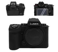 VOVMOEYA Custodia per Panasonic LUMIX DC-S5II/S5IIX con 2 pellicole protettive per lo schermo e 1 copertura per flash in silicone, Lumix S5II, custodia per fotocamera, custodia, accessori, morbida