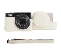 VOVMOEYA Custodia per Panasonic Lumix DC-TZ99 - Custodia in pelle PU antigraffio per Lumix TZ99, con custodia protettiva rimovibile, tracolla regolabile, bianco, Beauty Case
