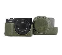 VOVMOEYA Custodia per Panasonic Lumix DC-TZ99 - Custodia in pelle PU antigraffio per Lumix TZ99, con custodia protettiva rimovibile, tracolla regolabile, Verde, Beauty Case