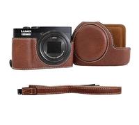 VOVMOEYA Custodia per Panasonic Lumix DC-TZ99 - Custodia in pelle PU antigraffio per Lumix TZ99, con custodia protettiva rimovibile, tracolla regolabile, Marrone, Beauty Case