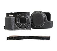 VOVMOEYA Custodia per Panasonic Lumix DC-TZ99 - Custodia in pelle PU antigraffio per Lumix TZ99, con custodia protettiva rimovibile, tracolla regolabile, Nero , Beauty Case