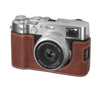 VOVMOEYA X100-VI Custodia,Mezza Custodia in Pelle per Fotocamera Compatibile con Fotocamera Fujifilm X100VI,Custodia per Fotocamera per Fujifilm X100VI - Marrone
