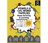 VOWELS & CVC WORD FAMILIES Home Activity & Learning Book: For Grade K-2 | 180+ Worksheets | Early Phonics |Short & Long Vowel Sound|CVC Word ... Words|Review sheets