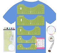 Vowlove Righello guida per l'allineamento del vinile - Righelli per magliette al centro del posizionamento grafico, righello di misurazione della maglietta Accessori per pressa di calore Strumento di