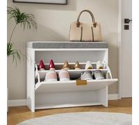 VOWNER Scarpiera Salvaspazio, Scarpiera Slim, Panca da Ingresso, Regolabili, 60 x 24 x 45 cm, per Ingresso Casa, Bianco
