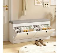 VOWNER Scarpiera Slim, Scarpiera Portascarpe in Legno, Regolabili, 106Lx30Ax52P cm, per Ingresso Casa, Adatto solo per Scarpe Piccole (Bianco)