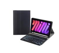 Vowor Tastiera per iPad mini 6a generazione 8,3"con Custodia Pencil Slot, Tipo C Smart Cover con rimovibile wireless Tastiera per iPad mini 6 (Retroilluminate nero)