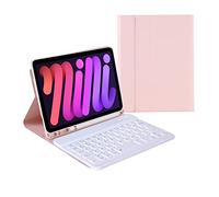 Vowor Tastiera per iPad mini 6a generazione 8,3" con Custodia Pencil Slot, Tipo C Smart Cover con rimovibile wireless Tastiera per iPad mini 6 (Rose)