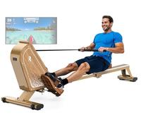 VOWVIT Vogatore per casa OR3, vogatore magnetico con monitor Bluetooth, 16 livelli di resistenza, vogatore compatto con capacità di peso di 160 kg, conservazione verticale, 2 anni di garanzia (bianco)