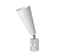 Vox Lampada Da Tavolo Piccola Marmo Bianco E Ottone Opaco/Bianco