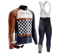 VOXCAUTQ Abbigliamento Completo Ciclismo Uomo Tuta Bici da Corsa Invernale Maglia MTB Manica Lunga + Salopette Imbottiti+Polarizzati Occhiali Da Ciclismo... (L,TypA-2)