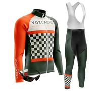VOXCAUTQ Abbigliamento Completo Ciclismo Uomo Tuta Bici da Corsa Invernale Maglia MTB Manica Lunga + Salopette Imbottiti+Polarizzati Occhiali Da Ciclismo... (XL,TypA-1)