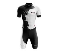 VOXCAUTQ Tuta da Triathlon a Maniche Corte da Uomo,Maglia da ciclismo da uomo manica corta Estivo Set,Body Ciclismo Uomo with Gel Pad per Nuoto/Corsa/Ciclismo (Typ-11,XL)