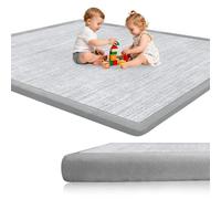 Voxirum Tappeto Gioco Bambini 2cm Extra Spesso Tappeto Gioco Neonato Impermeabile Tummy Time Neonati Tappeti per Soggiorno Antiscivolo Assorbente Grigio 190 x 320cm
