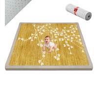 Voxirum Tappeto Gioco Bambini Acolchado 2 cm Extra Spesso, Antiscivolo, Ideale per Pavimenti e Box Neonato, Palestra Neonati, Tappeto Tummy Time Neonati Giallo 190 x 350cm