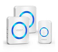 VOXON Campanello Wireless, Portata di 400m, Set di Campanelli Senza Fili con 2 Ricevitori, Impermeabile IP65 per Esterni, Campanello con Luce LED, 5 Livelli di Volume, 60 Melodie