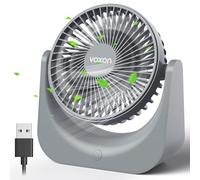 VOXON Ventilatore da Tavolo, Mini Ventilatore USB, Ventilatore Portatile, 5 Impostazioni di Velocità, Ventilatore Silenzioso, Ventilatore da Scrivania per Casa Ufficio Cucina (Senza Batteria)