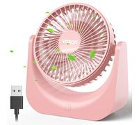 VOXON Ventilatore da Tavolo, Mini Ventilatore USB, Ventilatore Portatile, 5 Impostazioni di Velocità, Ventilatore Silenzioso, Ventilatore da Scrivania per Casa Ufficio Cucina (Senza Batteria)