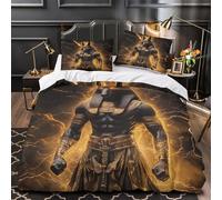 VOXYTMLWG Ancient God Set Di Copripiumino stampa 3D con federa per cuscini 3 Pezzi microfibra traspirante Egyptian Myth copripiumino morbido e comodo for ragazzi King（220x240cm）