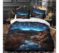 VOXYTMLWG Ancient Symbols Sky Copripiumino microfibra ultra morb 3Pz stampa 3D con fed Mystical Starry Night Set Copripiumino con fed soffice ultra trasp morb for adulti Super king（260x220cm）