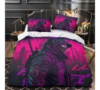 VOXYTMLWG Cyberpunk Assassin Set Di Copripiumino 3 Pezzi ultra microfibra stampa 3D con federa digital Set Di Copripiumino cerniera nascosta morbido for ragazze King（220x240cm）