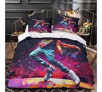 VOXYTMLWG Dance Performer Set Di Copripiumino 3 Pezzi stampa 3D microfibra traspirante con federa urban Street Set Di Copripiumino cerniera soffice ariosa for coppie Single（135x200cm）