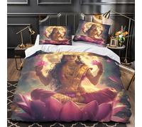 VOXYTMLWG Divine Goddess Meditation Copripiumino 3Pz microfibra ultra morbida stampa 3D con cerniera spiritual Set Copripiumino cerniera traspirante morb e trasp per bambini Super king（260x220cm）