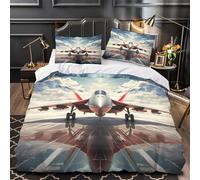 VOXYTMLWG Jet Fighter Set Di Copripiumino morbida microfibra 3 Pezzi stampa 3D con federa modern Military Aircraft Set Di Copripiumino cerniera soffice traspirante for adolescenti Double（200x200cm）