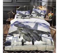 VOXYTMLWG Military Jet Fighter Copripiumino 3 Pezzi ultra microfibra stampa di 3D con federa aircraft in Flight Set Di Copripiumino cerniera nascosta morbido for adulti Single（135x200cm）