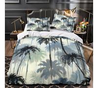 VOXYTMLWG Palma copripiumino stampa di 3D incluso federe microfibra ultra morbido 3 Pezzi cerniera nascosta Acquerello Set Di Copripiumino for bambini Single（140x200cm）