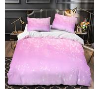 VOXYTMLWG Pink Bokeh Lights Set Copripiumino 3Pz motivo 3D microfibra trasp con fed Soft Pastel Astratto Set Copripiumino cerniera nasc traspirante per bambini Single（140x200cm）