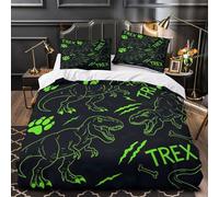 VOXYTMLWG TRex Dinosaurs copripiumino stampa 3D microfibra trasp 3Pz con cerniera Wild Prehistoric Set Copripiumino cerniera traspirante morb e trasp per bambini Single（140x200cm）