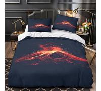VOXYTMLWG Vulcano Eruption copripiumino 3 Pezzi microfibra traspirante stampa 3D con cerniera digital Set Di Copripiumino cerniera ariosa ultra morbido for adolescenti Super king（260x220cm）