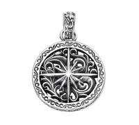 VOYADE S925 Argento Sterling Ciondolo Rotondo Vite Starlight, Uomini E Donne Personalità Cento Corrispondente Collana D'argento Ciondolo,Argento,Pendant + Chain 65cm